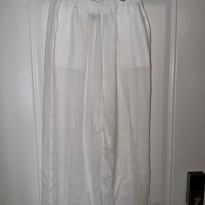 NWT Shade & Shore White Linen Blend Wide Leg Beach Pants - Size S